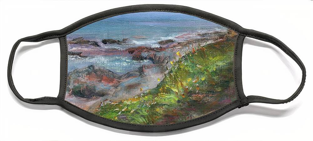 Coast Face Mask featuring the painting Northshore - Scenic Seascape Painting by Quin Sweetman