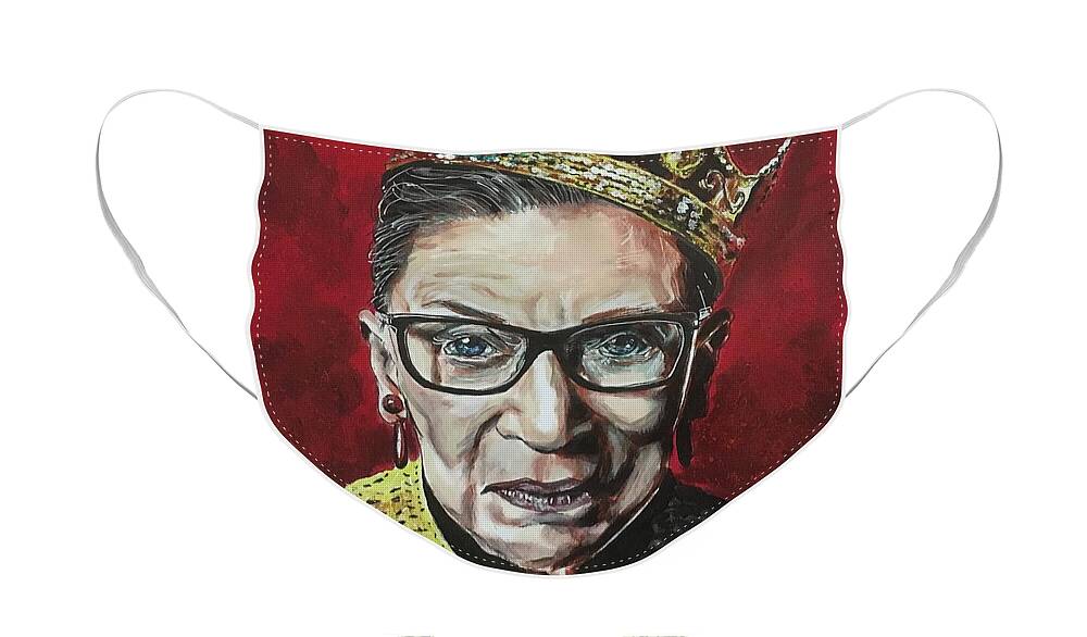 Ruth Bader Ginsburg Face Mask featuring the painting Notorious RBG by Joel Tesch