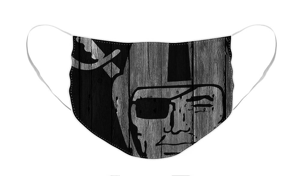 Oakland Raiders Face Mask featuring the photograph Oakland Raiders Wood Fence by Joe Hamilton