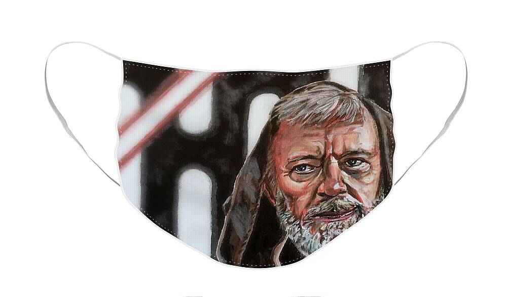 Star Wars Face Mask featuring the painting Obi-Wan Kenobi's Last Stand by Joel Tesch