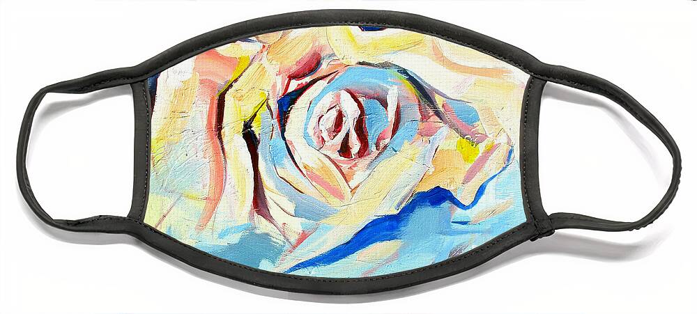 Florals Face Mask featuring the painting Ocean Rose by John Gholson