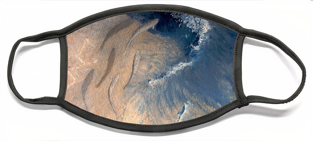 Seascape Face Mask featuring the painting Ocean by Steve Karol
