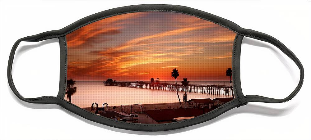  Sunset Face Mask featuring the photograph Oceanside Sunset 10 by Larry Marshall