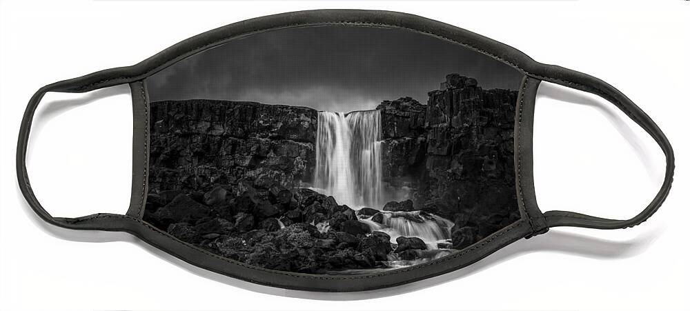 Iceland Face Mask featuring the photograph Off the Fall by Jon Glaser