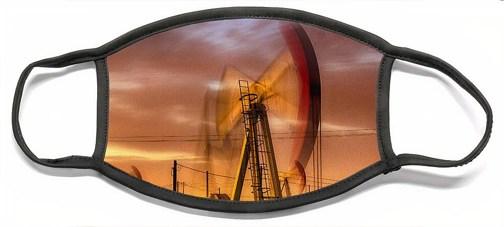 Oil Rig Face Mask featuring the photograph Oil Rig 1 by Anthony Michael Bonafede