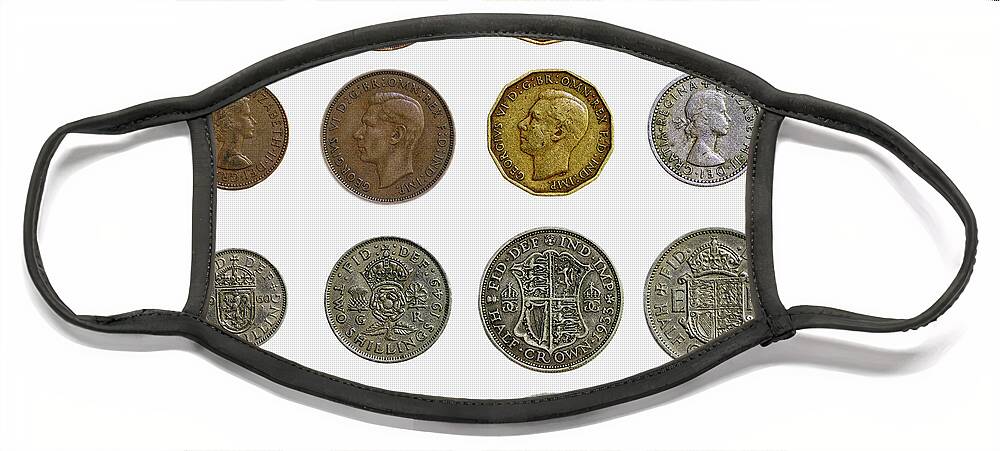 Silver Face Mask featuring the photograph Old English Coins by Rick Deacon