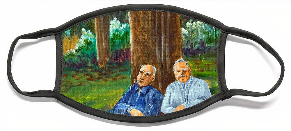 Men Face Mask featuring the painting Old friends by Dorothy Riley