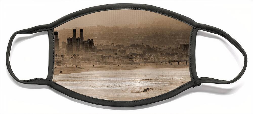Hermosa Beach Face Mask featuring the photograph Old Hermosa Beach by Ed Clark