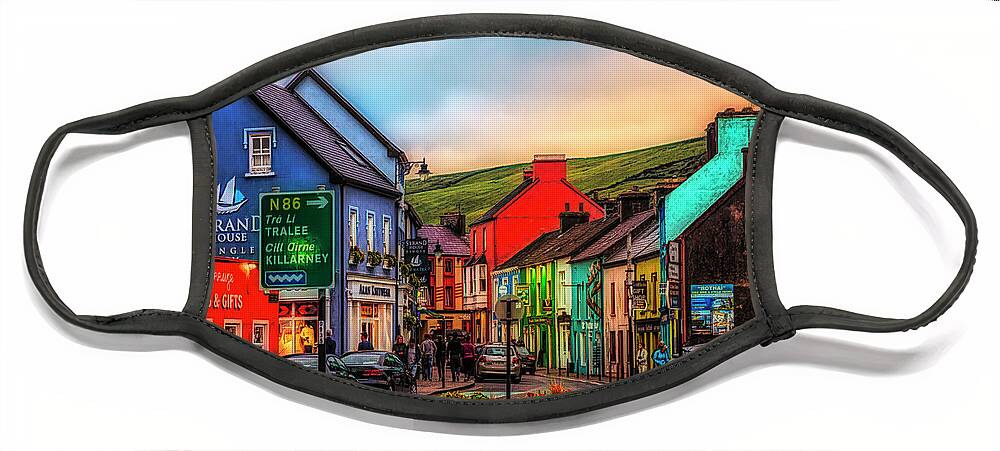 Barn Face Mask featuring the photograph Old Irish Town The Dingle Peninsula at Sunset by Debra and Dave Vanderlaan
