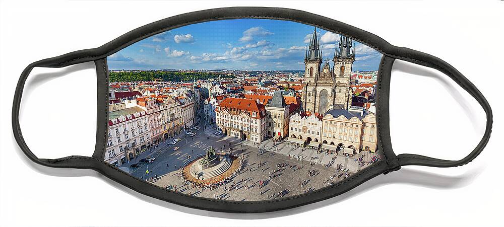 Prague Face Mask featuring the photograph Old Town of Prague, Czech Republic. View on Tyn Church by Michal Bednarek