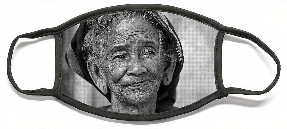 Old Vietnamese Woman Face Mask featuring the photograph Old Vietnamese Woman by Silva Wischeropp