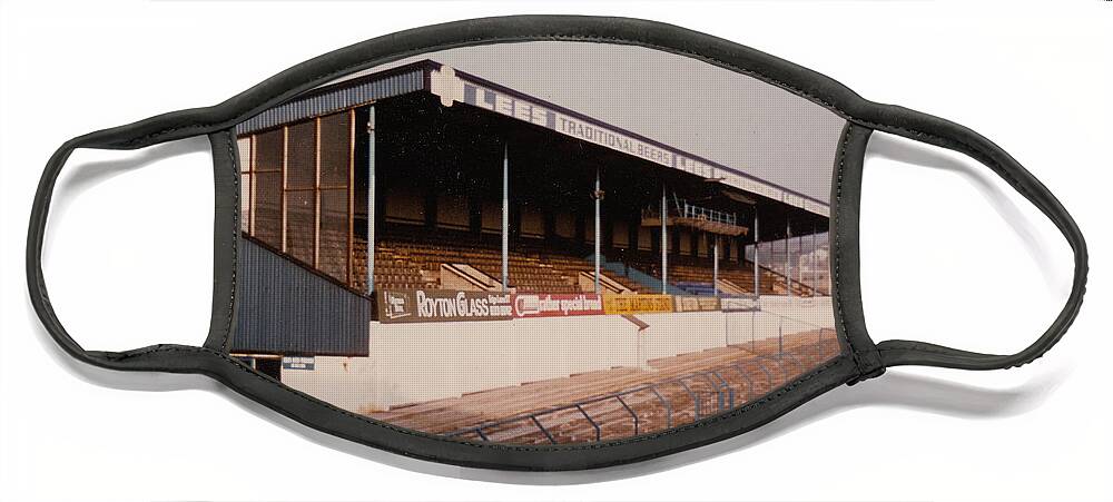  Face Mask featuring the photograph Oldham Athletic - Boundary Park - North Stand 2 - 1970s by Legendary Football Grounds