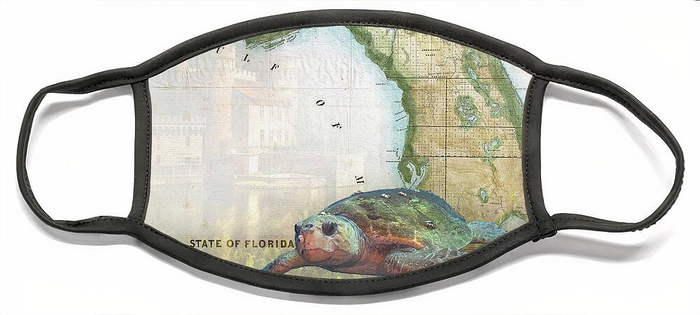 Atlantic Face Mask featuring the photograph On The Reef by Debra and Dave Vanderlaan