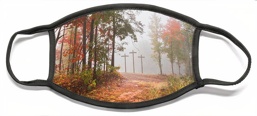 Appalachia Face Mask featuring the photograph One Way by Debra and Dave Vanderlaan