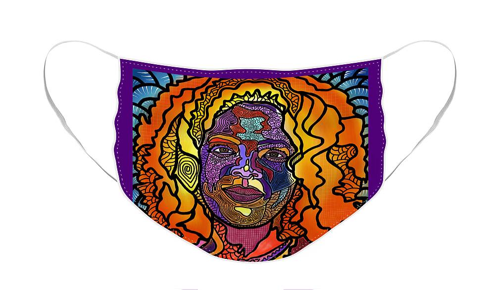Oprah Winfrey Face Mask featuring the digital art Oprah Network to the Angels by Marconi Calindas