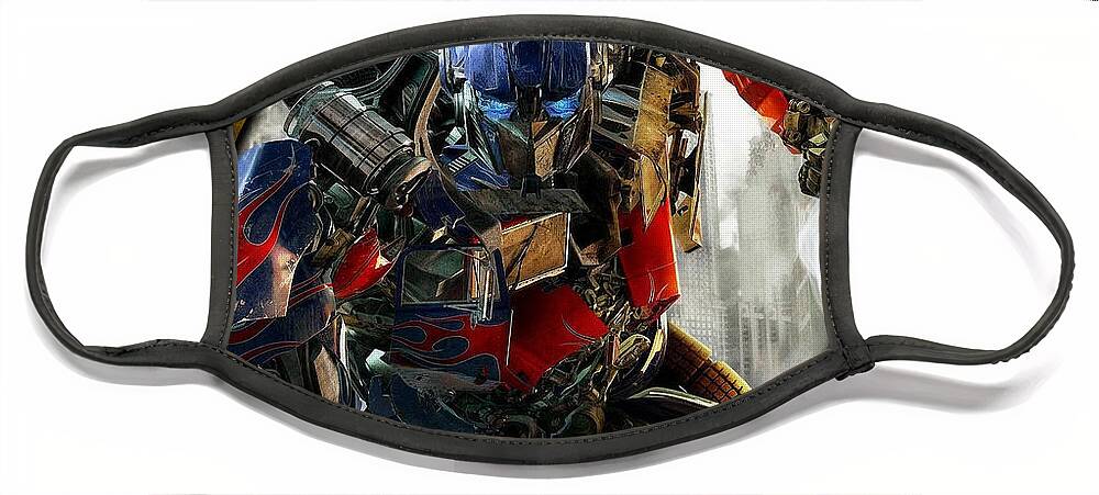 Transformers Face Mask featuring the mixed media Optimus Prime Transformers Collection by Marvin Blaine
