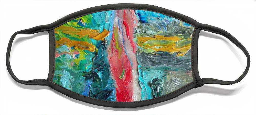 Abstract Face Mask featuring the painting Other Worlds Other Universes by Susan Esbensen