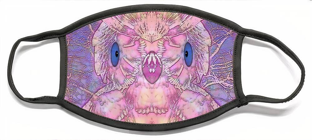 Art Face Mask featuring the digital art Owl by Barbara Tristan