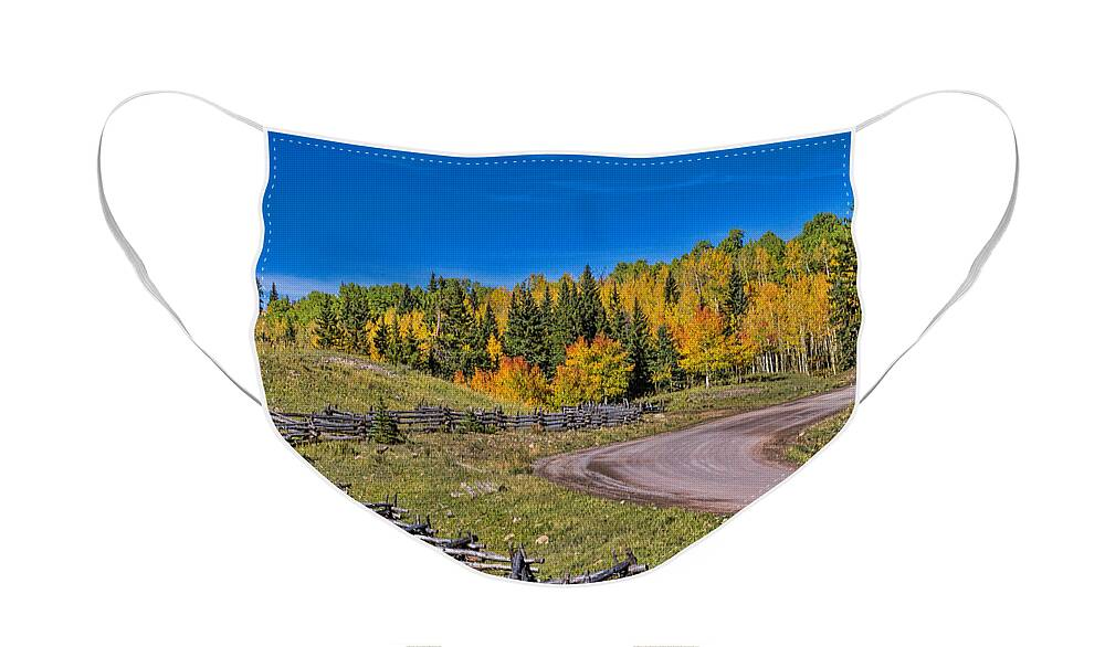 Fall Color Face Mask featuring the photograph Owl Creek Pass Road by Alana Thrower