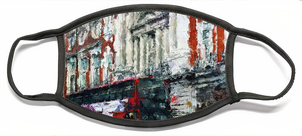 London Face Mask featuring the digital art Oxford Street by Nicky Jameson