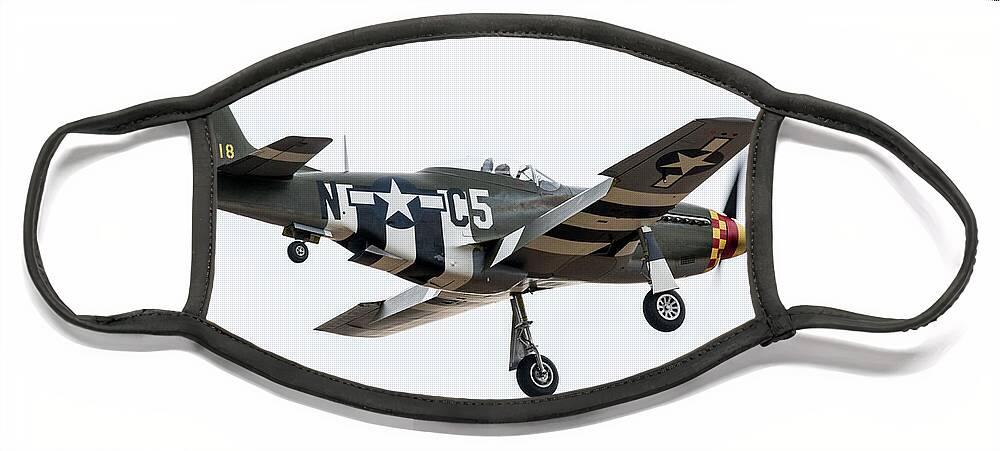 P51 Face Mask featuring the digital art P-51 Mustang - Frensi by Airpower Art
