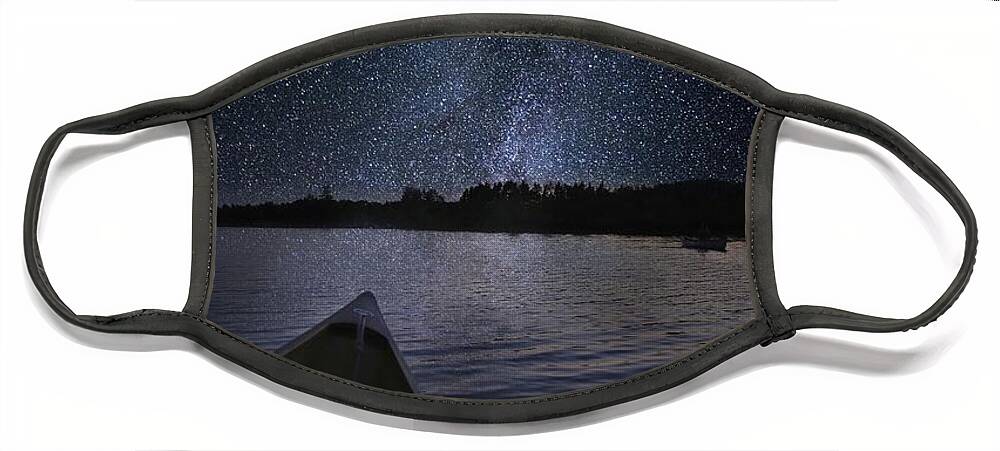 Stars Face Mask featuring the photograph Paddling the Milky Way by John Meader