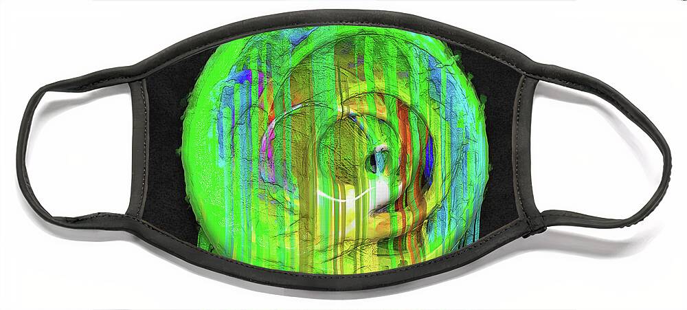 Three Dimensional Face Mask featuring the digital art Paint Meets Gravity by Phil Perkins