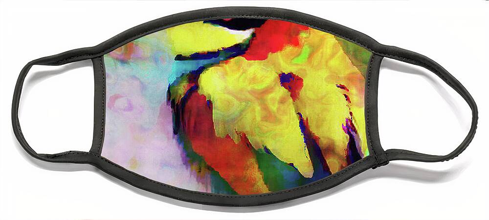 Bee Eater Face Mask featuring the digital art Painted Bee Eater by Kathy Kelly
