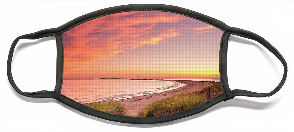Sunset Face Mask featuring the photograph Painted Sky Over Napatree Point by Kim Carpentier