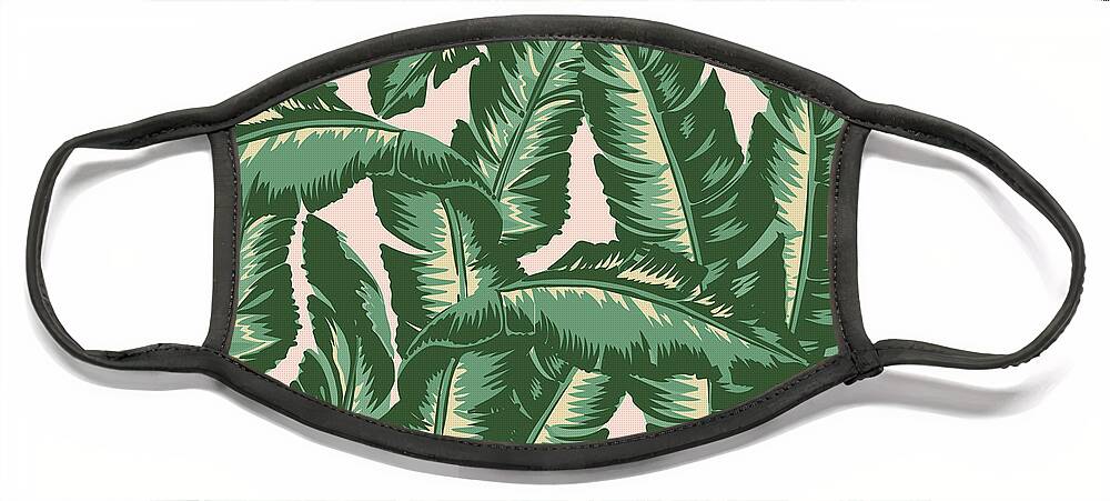 Leaves Face Mask featuring the digital art Palm Print by Lauren Amelia Hughes