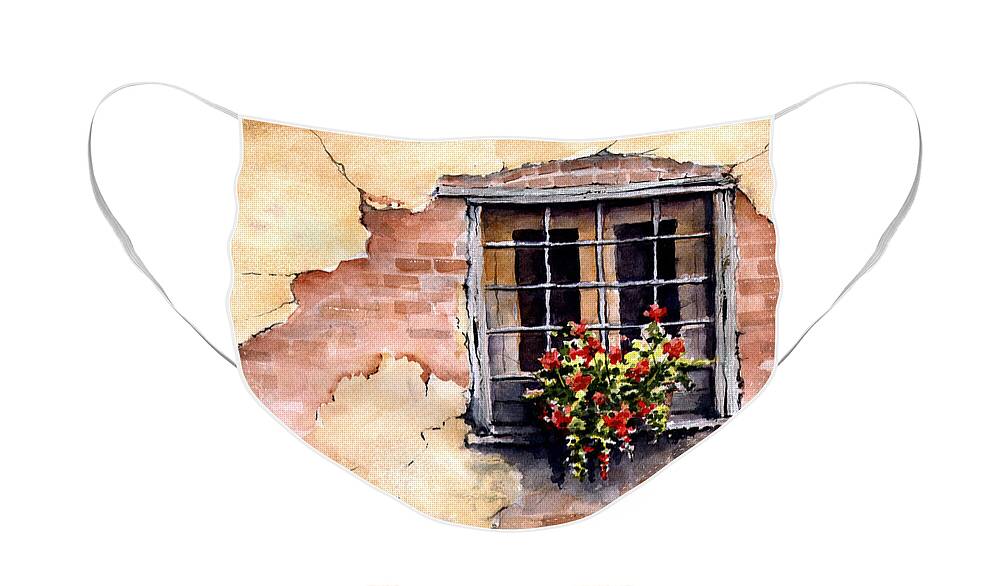 Window Face Mask featuring the painting Pampa Window by Sam Sidders