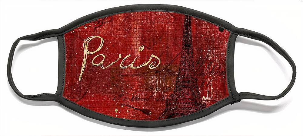 Paris Face Mask featuring the painting Paris - v01ct1at2cc by Variance Collections