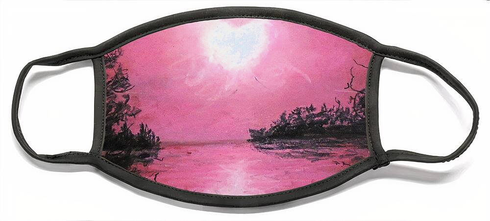 Chromatic Sunset Face Mask featuring the painting Passionate Dreams by Jen Shearer