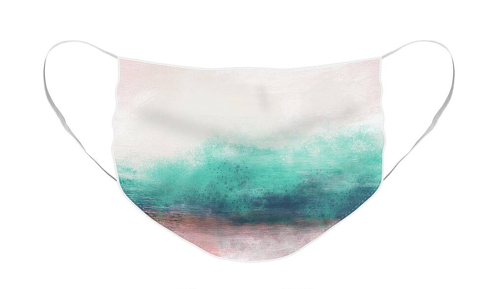 Abstract Face Mask featuring the painting Pastel Coastal Escape- Art by Linda Woods by Linda Woods