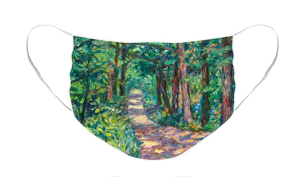 Path Face Mask featuring the painting Path on Sharp Top by Kendall Kessler