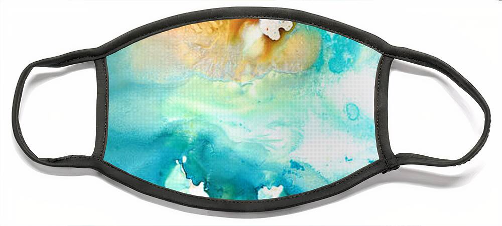 Abstract Art Face Mask featuring the painting Pathway To Zen by Sharon Cummings