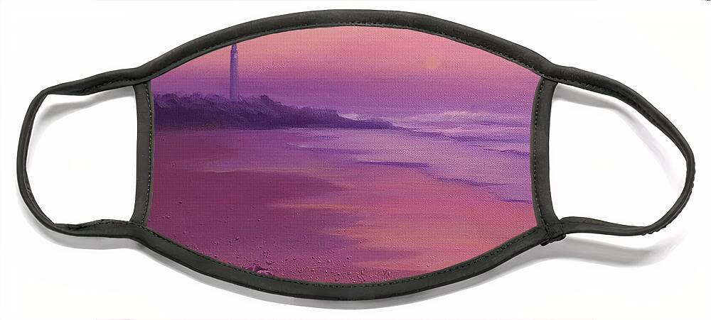Sunrise Face Mask featuring the painting Peaceful Sunrise by Yoonhee Ko