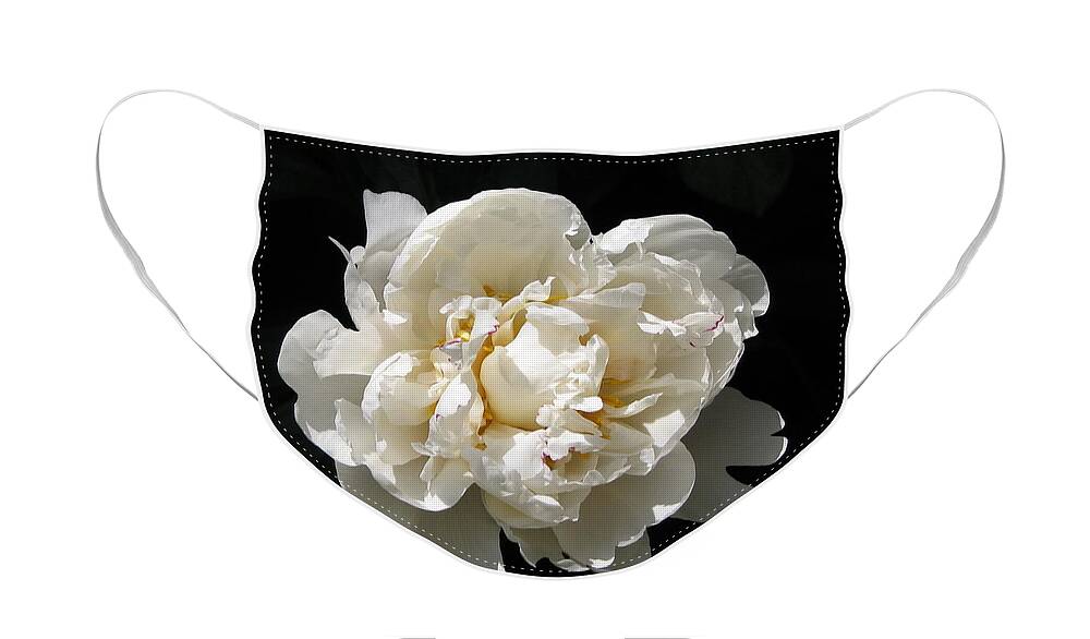 Flower Face Mask featuring the photograph Peekaboo Peony by Mary Ellen Mueller Legault