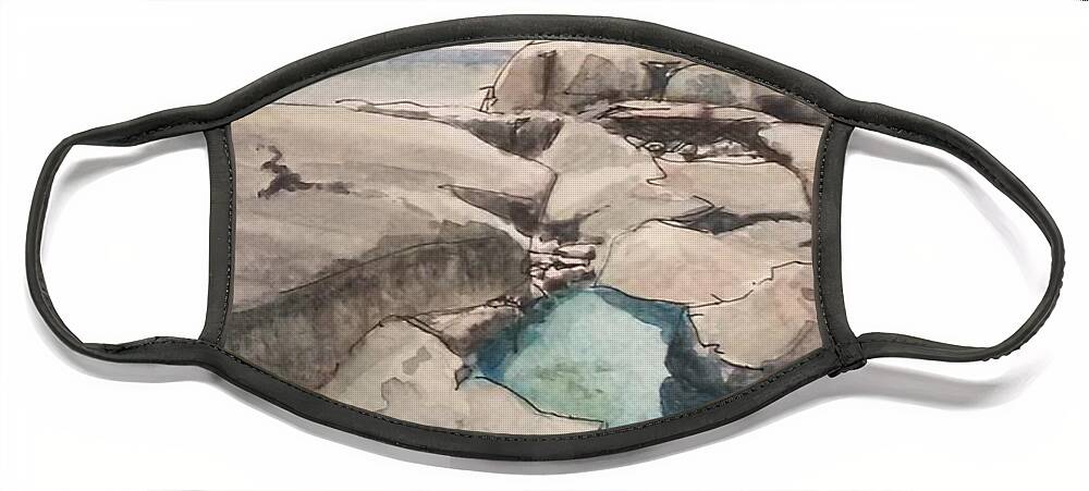 Peggy's Cove Face Mask featuring the painting Peggy's Cove by Sheila Romard