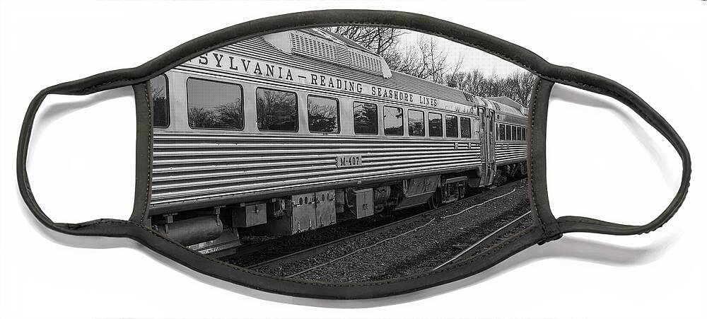 Terry D Photography Face Mask featuring the photograph Pennsylvania Reading Seashore Lines Train by Terry DeLuco