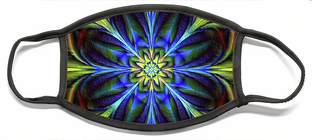 Glowing Face Mask featuring the digital art Petal Burst Glowing Color by DiDesigns Graphics