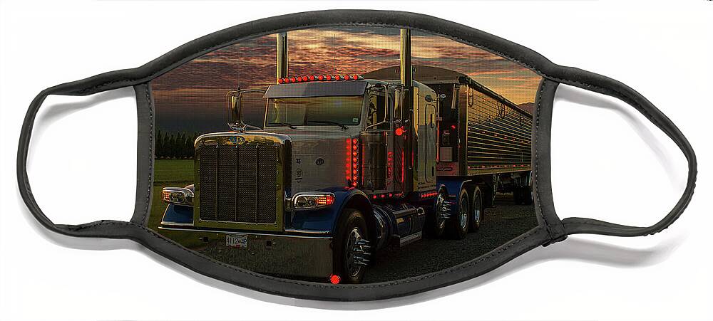 Big Rigs Face Mask featuring the photograph Peterbilt at Dusk by Randy Harris