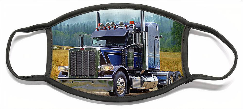 Big Rigs Face Mask featuring the photograph Peterbilt In 100 Mile House by Randy Harris