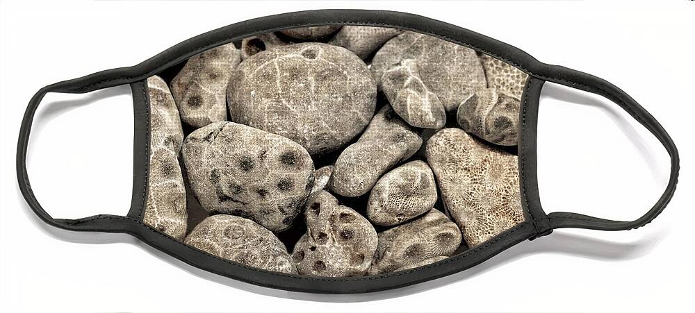 Stone Face Mask featuring the photograph Petoskey Stones Vl by Michelle Calkins