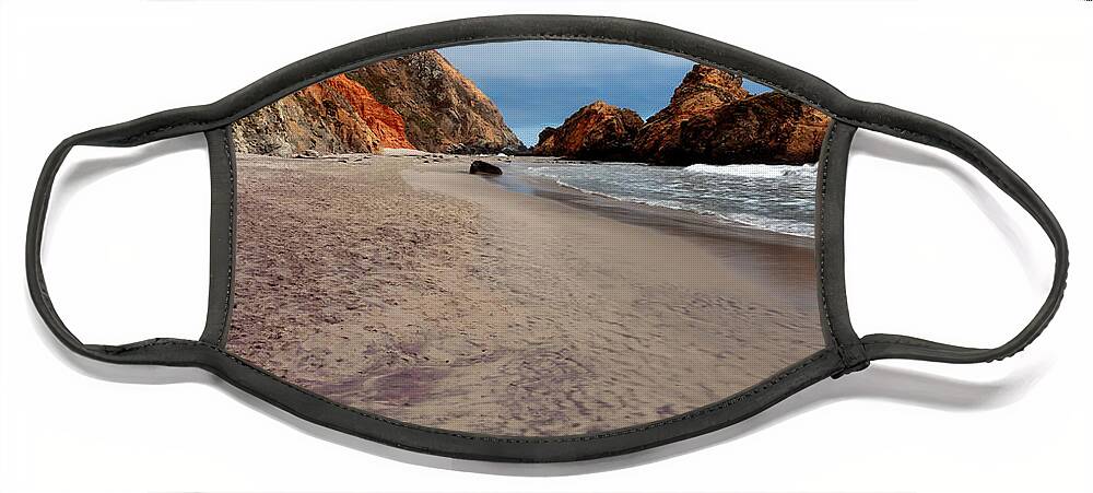 Pfeiffer Beach Face Mask featuring the photograph Pfeiffer Beach by Susan Rissi Tregoning