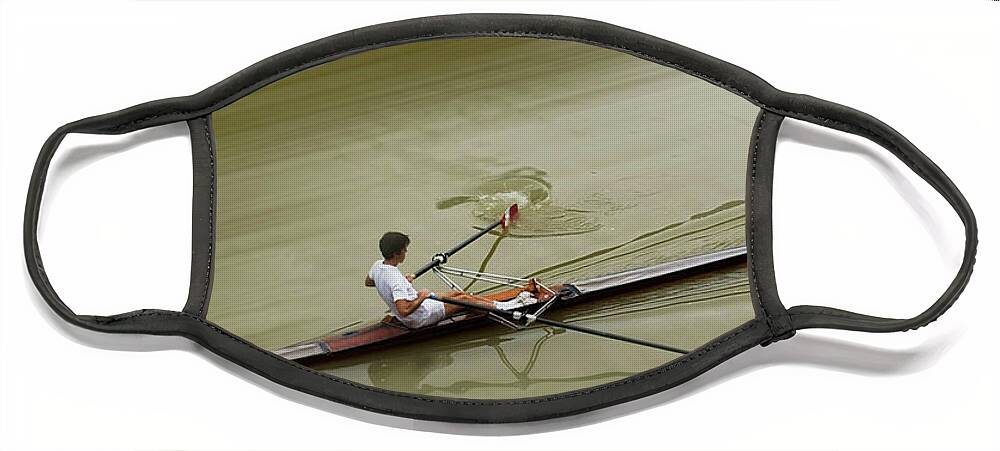 Rowing Face Mask featuring the photograph Picking Up Speed by Peggy Dietz
