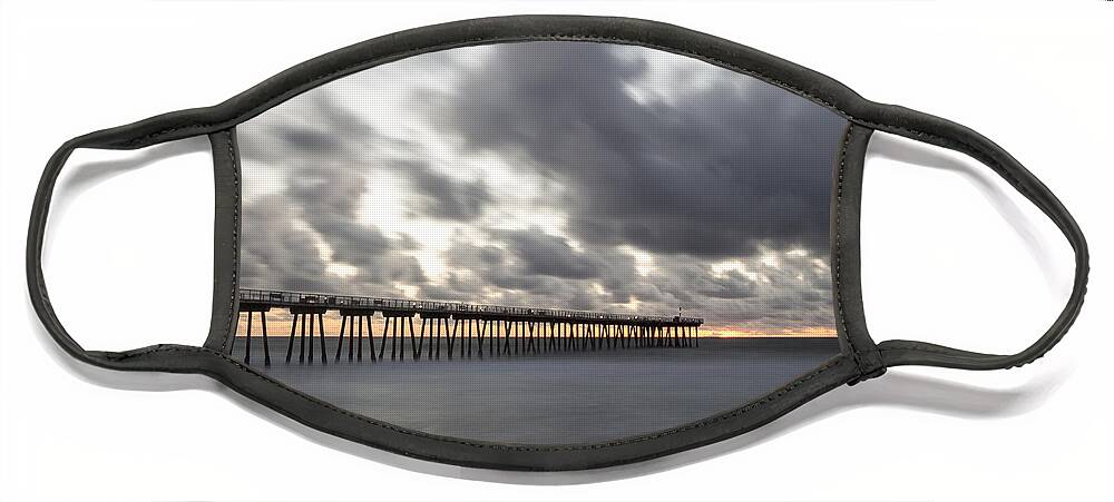 Shore Face Mask featuring the photograph Pier in Misty Waters by Ed Clark