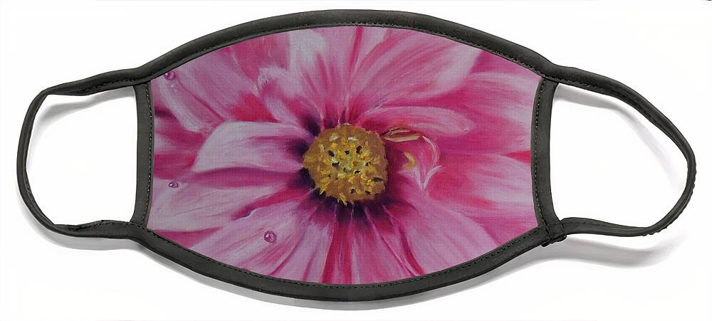Garden Face Mask featuring the pastel Pink Dahlia I by Carol Corliss