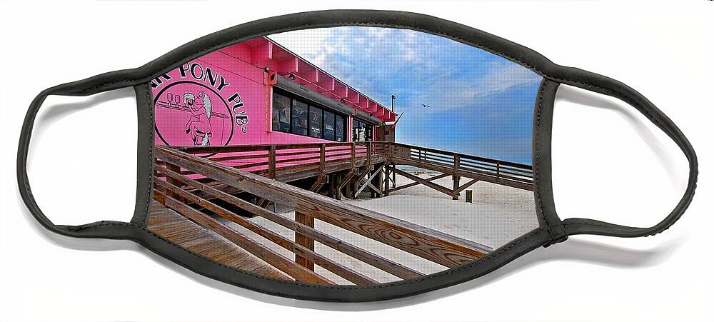 Fairhope Face Mask featuring the photograph Pink Pony by Michael Thomas