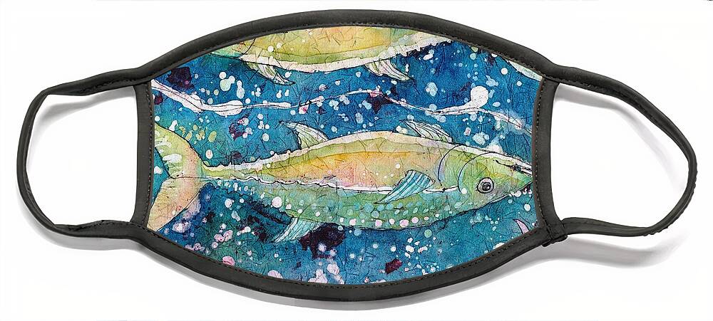 Zodiac Face Mask featuring the painting Pisces by Ruth Kamenev